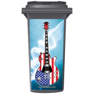 Stars And Stripes Guitar Wheelie Bin Sticker Panel